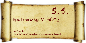 Spalovszky Virág névjegykártya